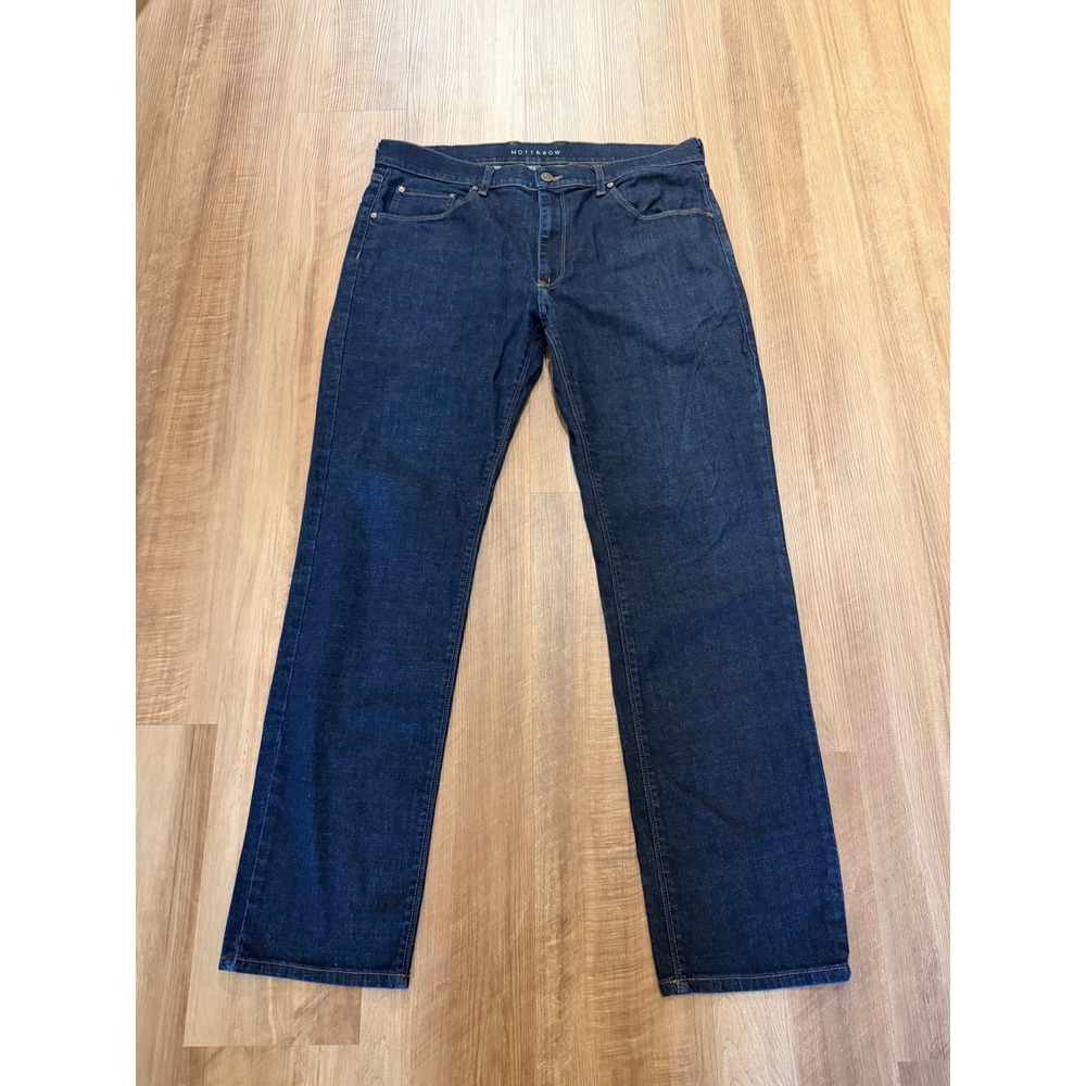 Mott & Bow Jeans Mens 38x32 Blue Slim Fit Stretch Dark Wash Denim